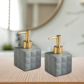The Better Home 220ml Dispenser Bottle - Grey (Set of 2) | Ceramic Liquid Dispenser for Kitchen, Wash-Basin, and Bathroom | Ideal for Shampoo, Hand Wash, Sanitizer, Lotion, and More